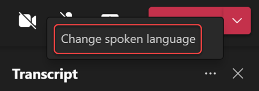 change the transcript language