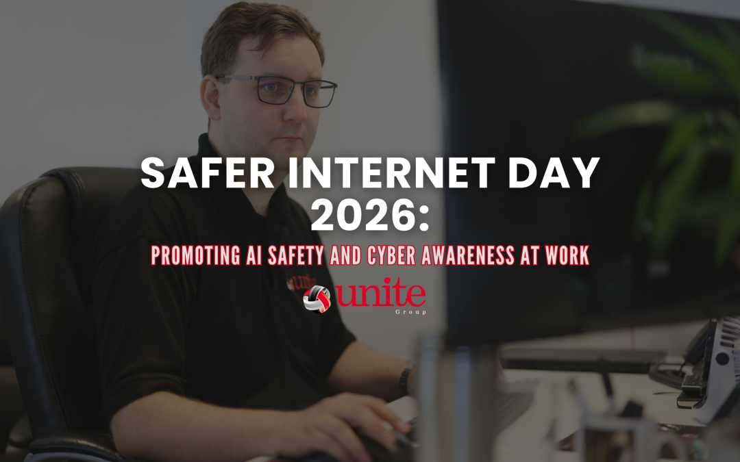 A Unite group employee working on a computer